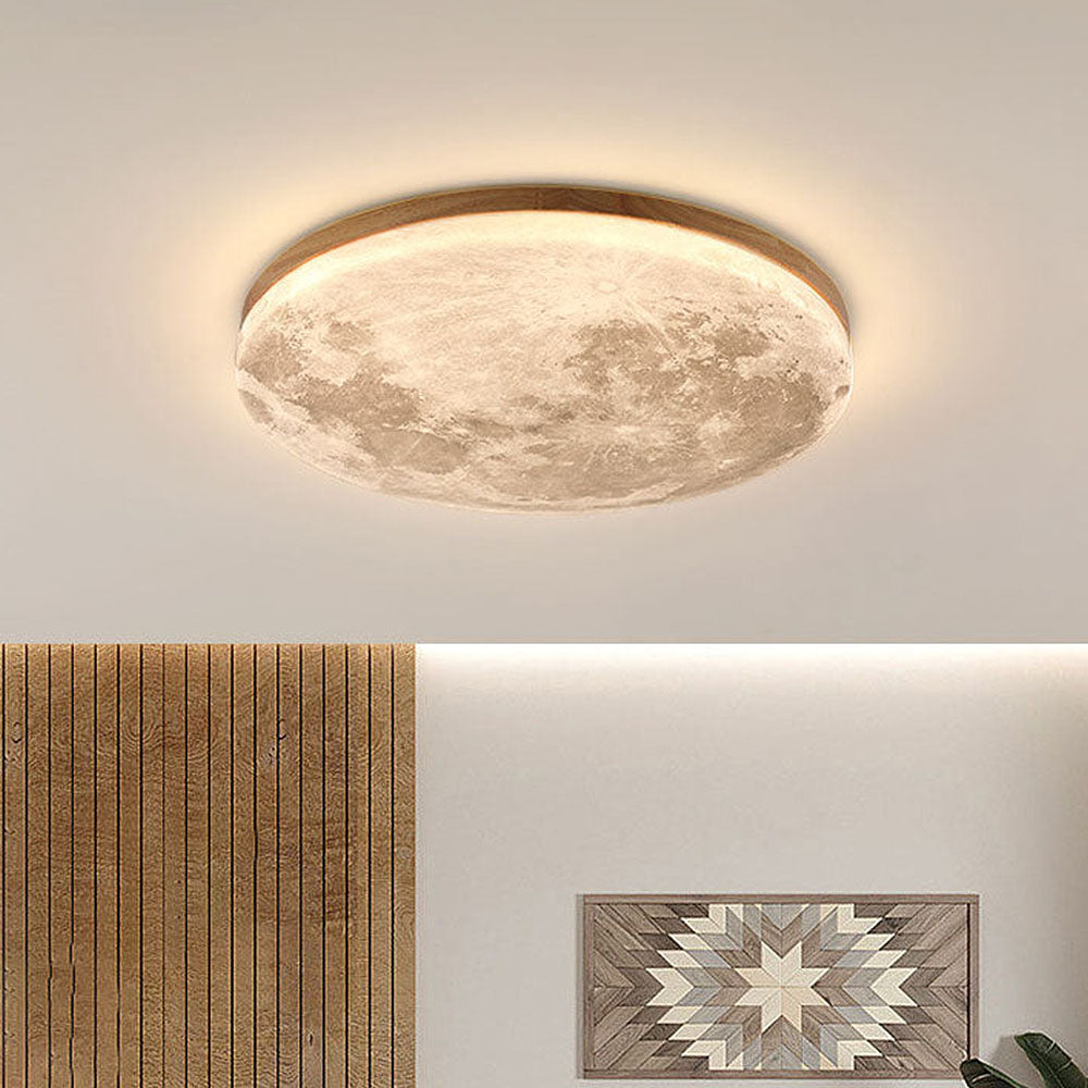 Norvo | Moderne måne-inspirert LED taklampe – myk ambient flush mount