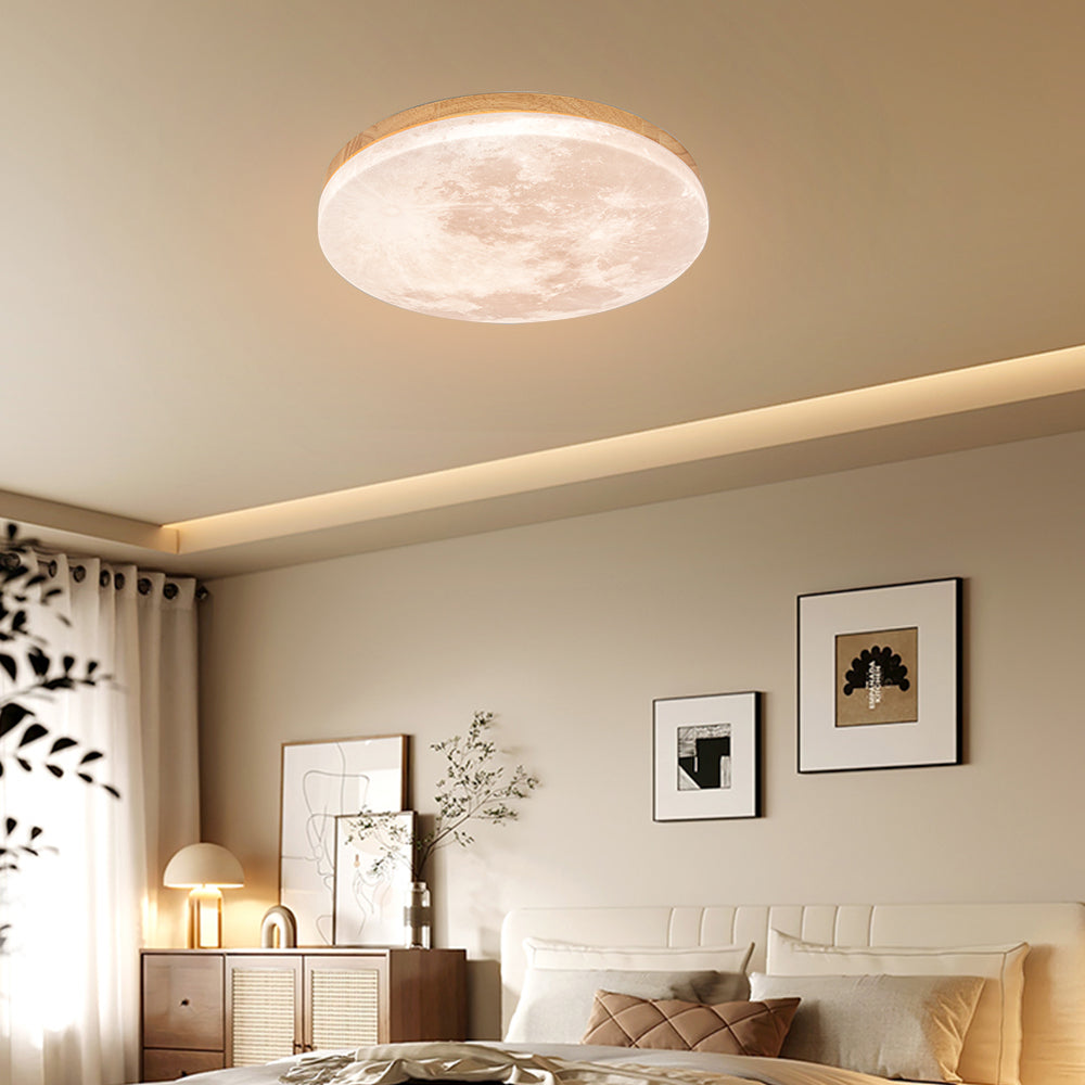 Norvo | Moderne måne-inspirert LED taklampe – myk ambient flush mount