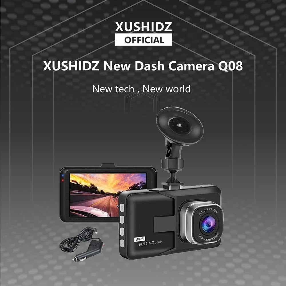 Norvo | Q08 1080P Dash Cam med G-sensor - 170° Vidvinkelobjektiv & Super Nattseing