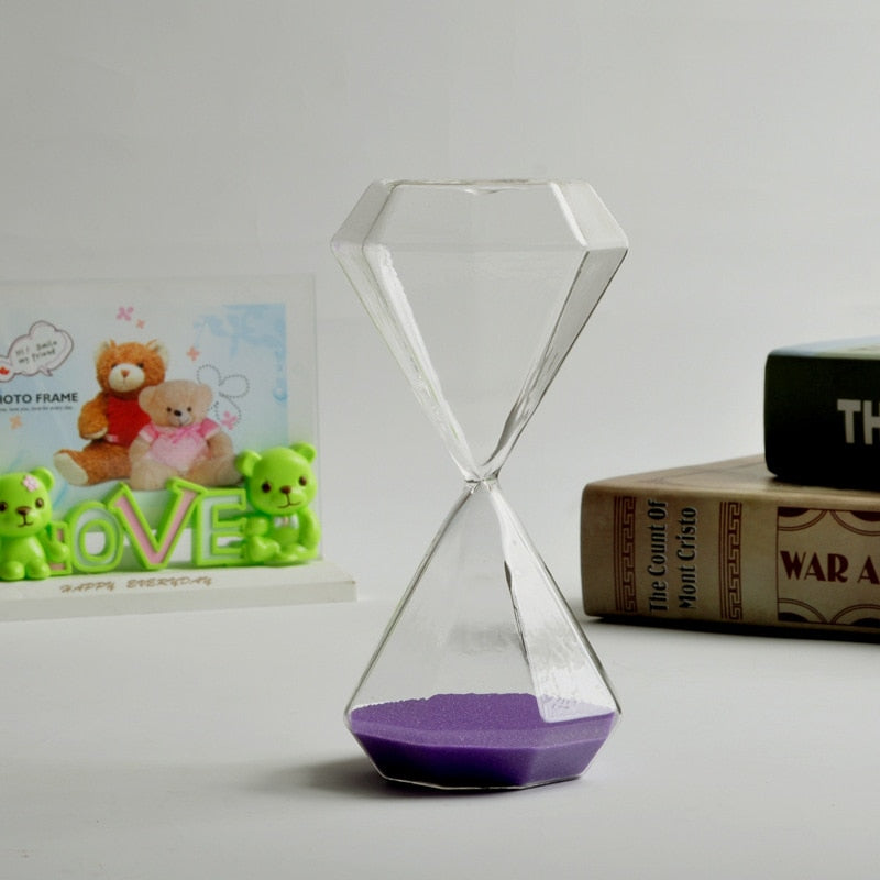 Norvo | 5–60 Minutters diamant sandglass, sandglass, sandglass, barnegave, sandglass, hjemmeinnredning, tilgjengelig i flere fargealternativer