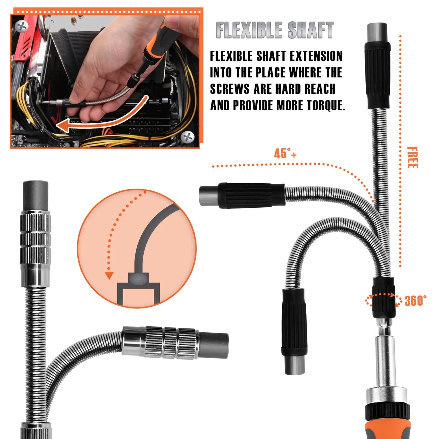 Norvo | 68-i-1 Tange Skrutrekker Sett med Magnetiske Bits & Forlengelsesstang – FortiDrive