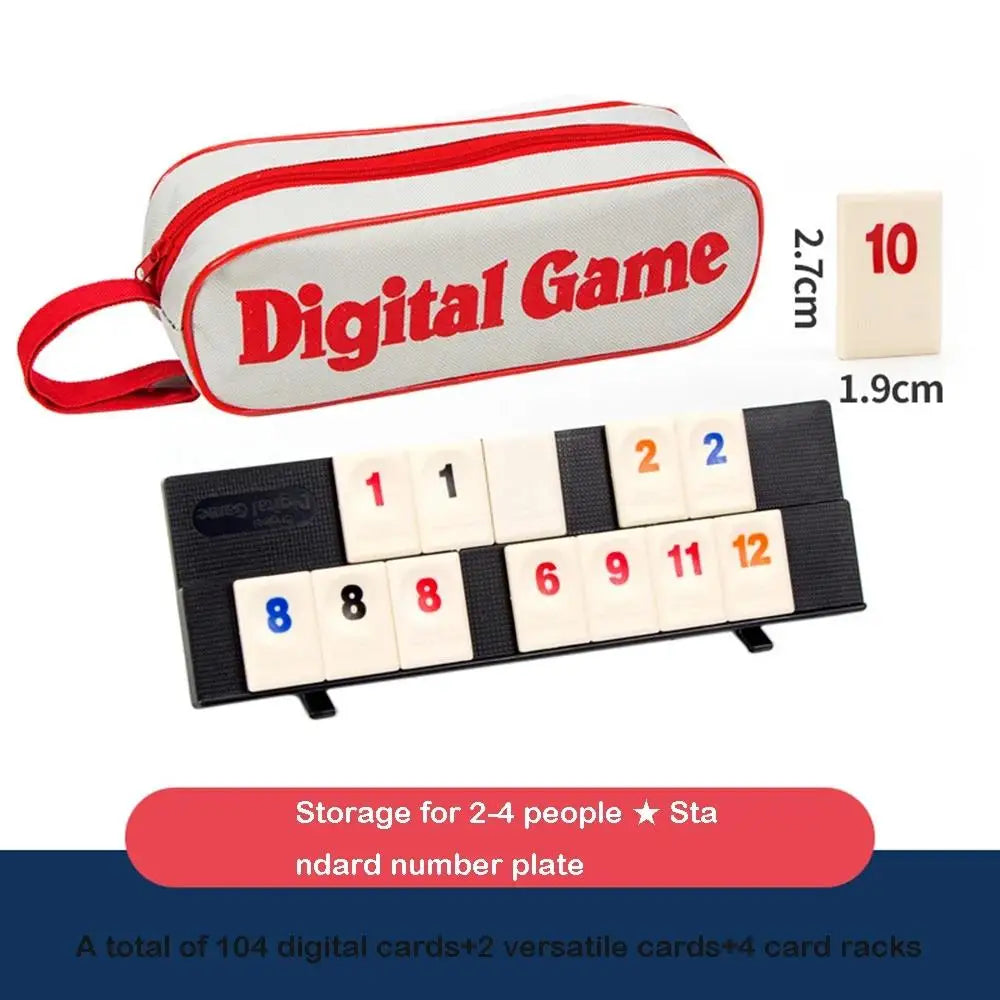Bærbar Mahjong Spillsett - Rummy Brettspill for Voksne og Familietreff, Perfekt for Reise