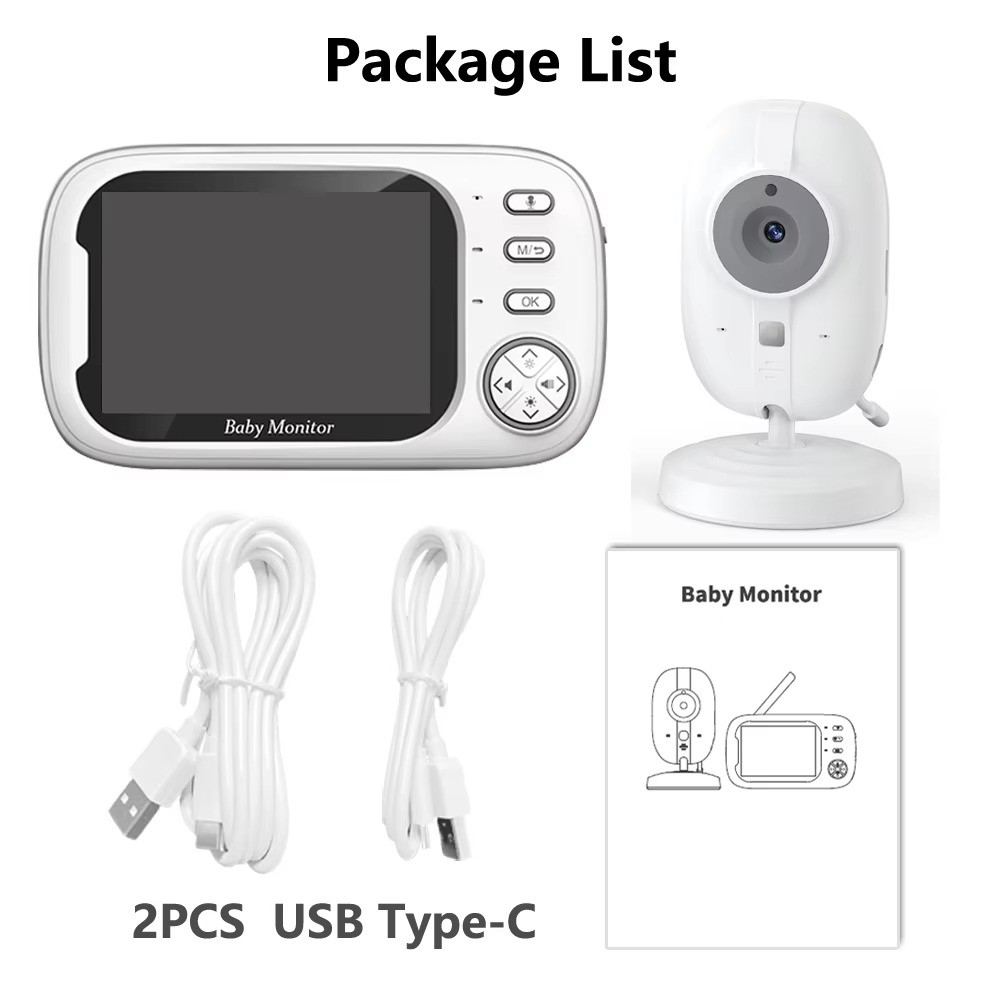 Norvo | Avansert 3.5" trådløs babyovervåkning med nattsyn, temperatursensor og toveis lyd