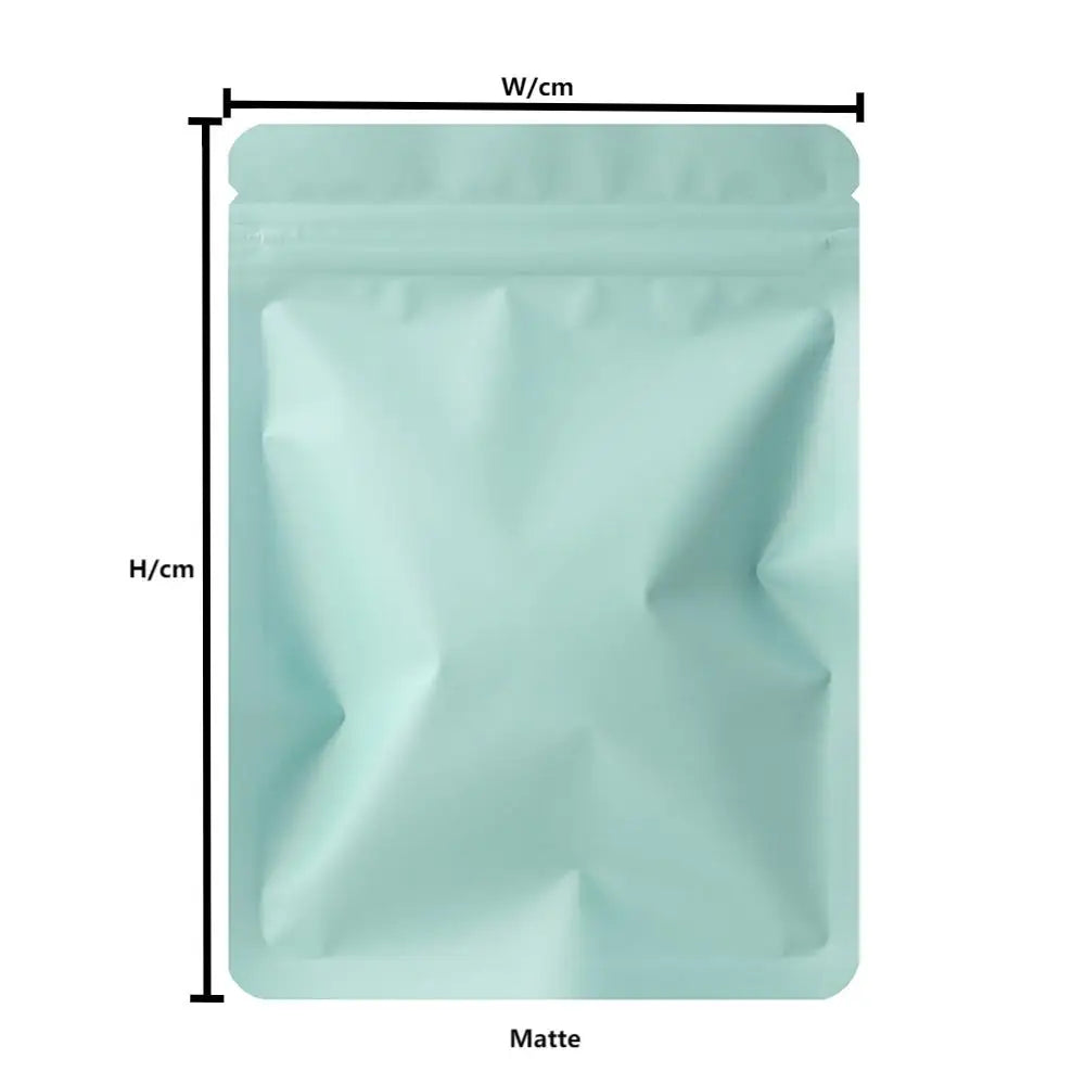Norvo | 100PCS Dobbeltsidige Frosted Mylar Poser - Flat Bunn, Vanntett, Varmeforseglede Aluminiumsfolie Glidelåsposer