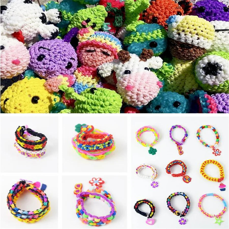 Kreativ Smykke Lage Sett med 24 Rutete Gummibånd - Livlig DIY Armbånd Sett for Unge Håndverkere, Ideell Gave for Fargerike Kreasjoner