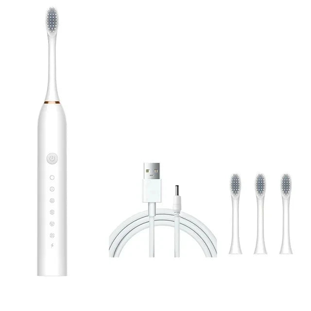 Norvo | 6 rengjøringsmoduser sonic elektrisk tannbørste - USB oppladbar, vaskbar tannbleknings- og rensebørste for voksne X-3