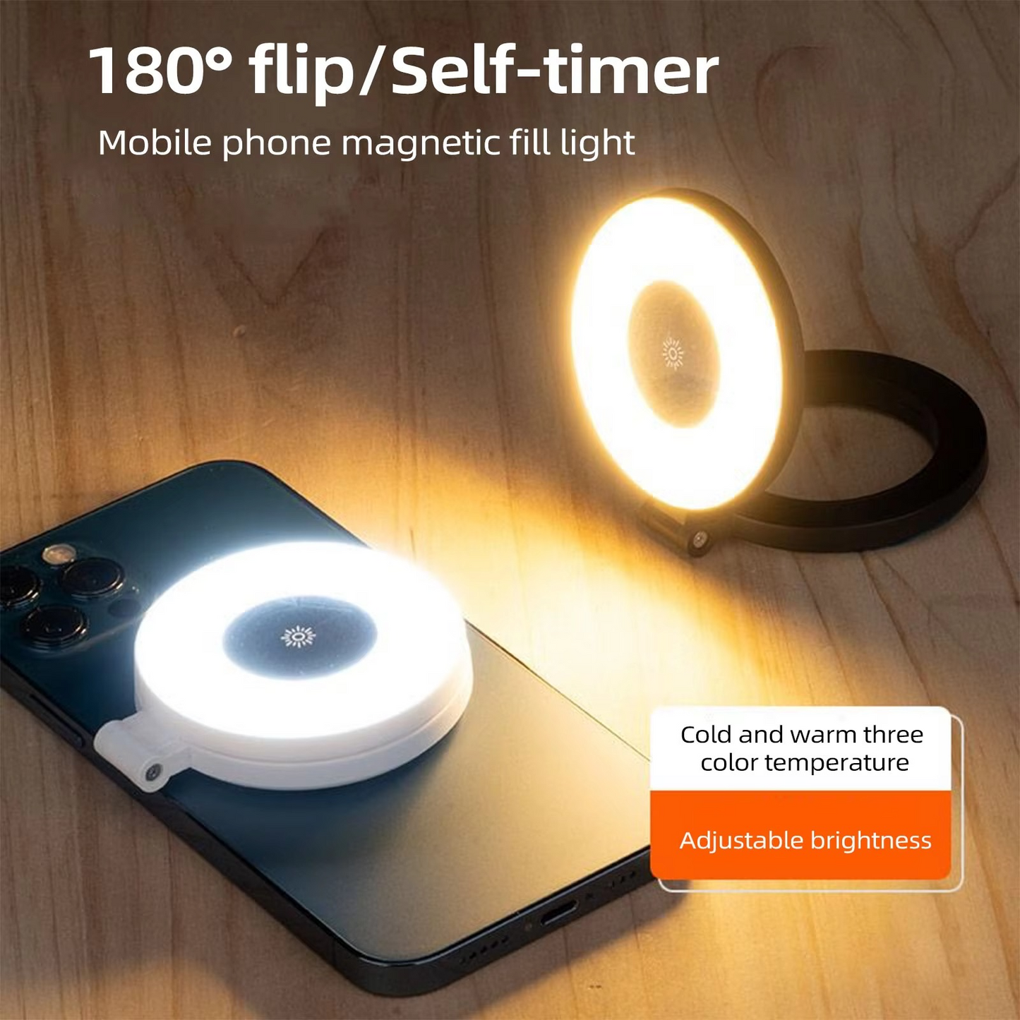 Norvo | Mini magnetisk selfie ringlys - lomme klips- på LED lys