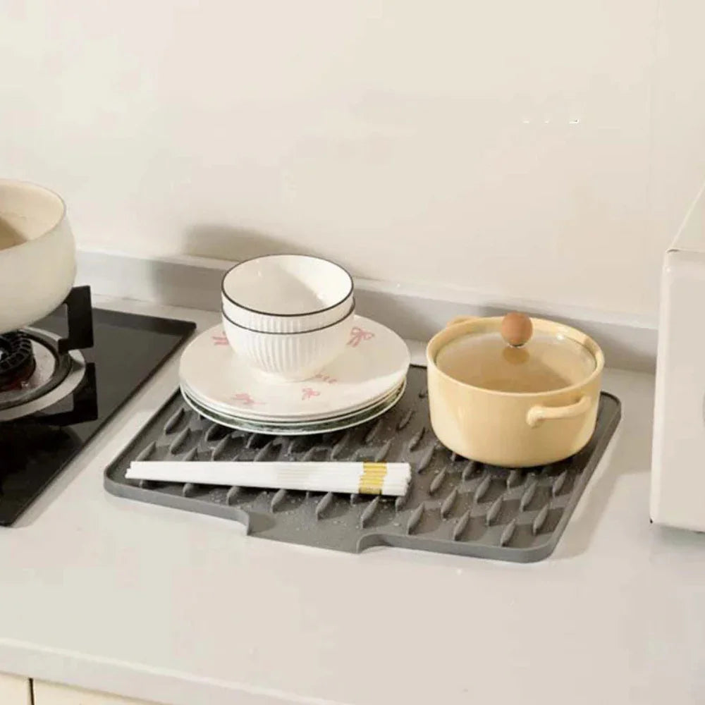 Norvo | Silicool Vannavledende Silikon Tørkematte – Varmebestandig, Rutsjefri & Multifunksjonell