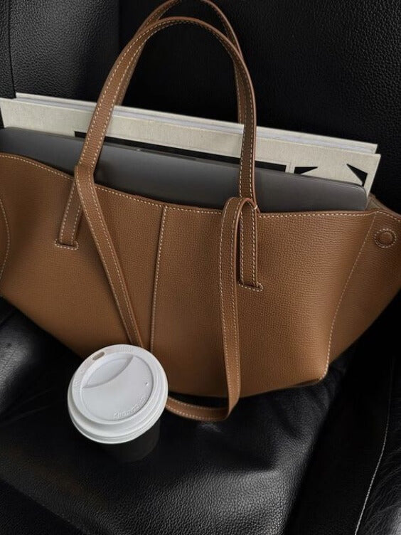 Norvo - Vintage Tote Bag dame | Romslig skulderveske på salg | Lær