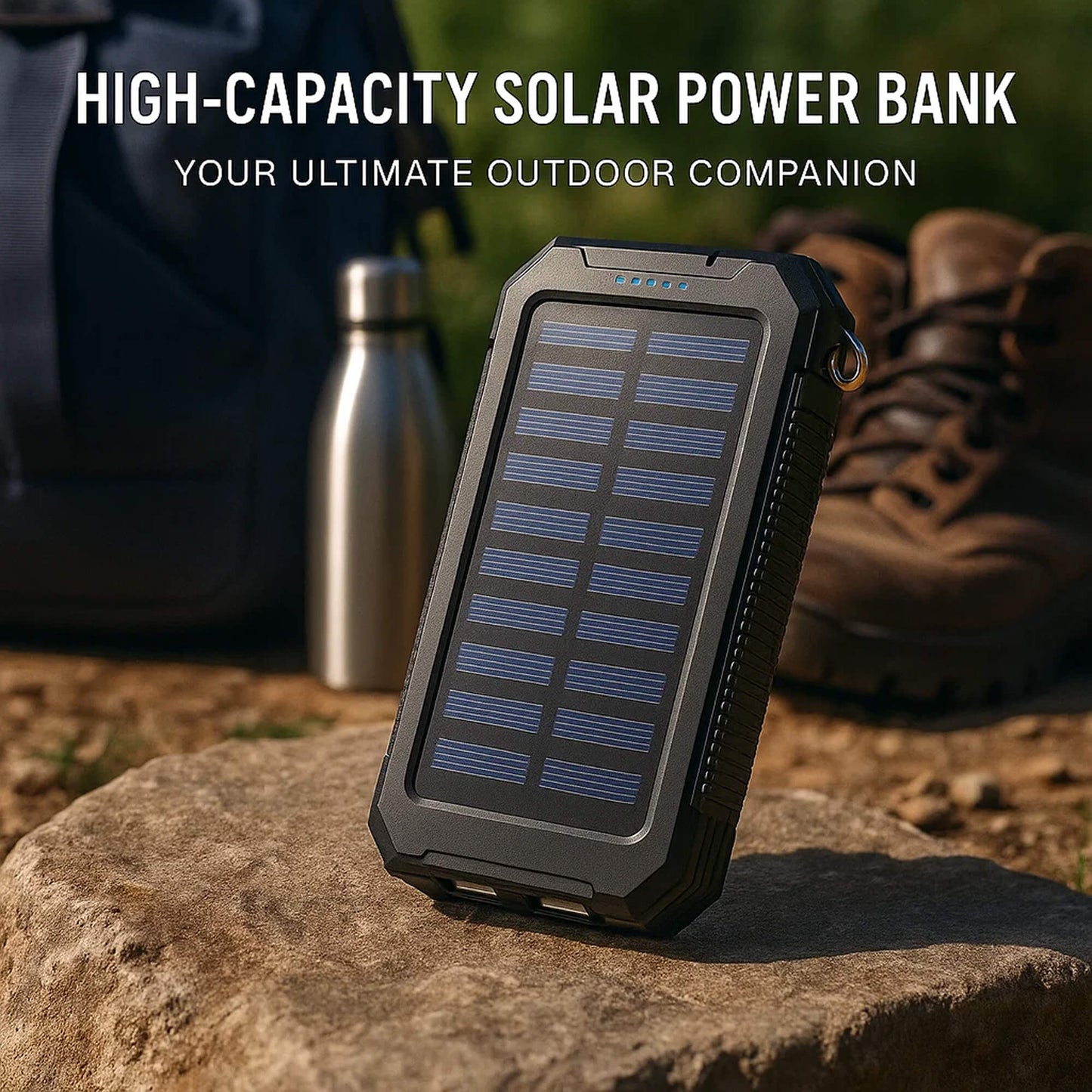 Norvo | 500000mAh Solenergilader Vanntett Strømbank Ekstern