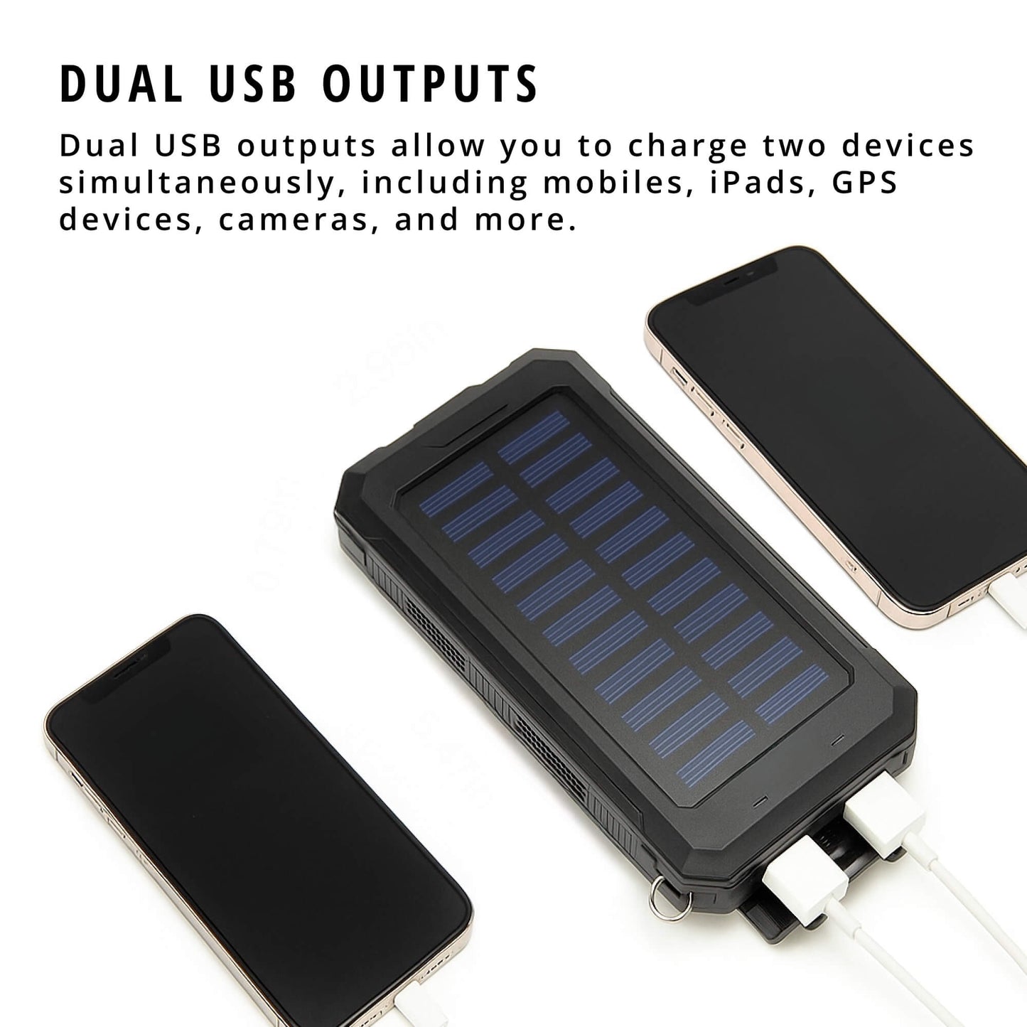 Norvo | 500000mAh Solenergilader Vanntett Strømbank Ekstern
