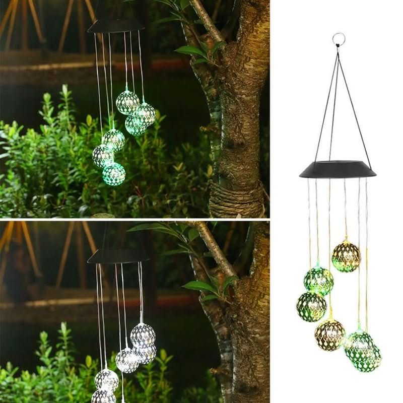 Norvo | Solvindklokke med LED-lys for hage og terrasse
