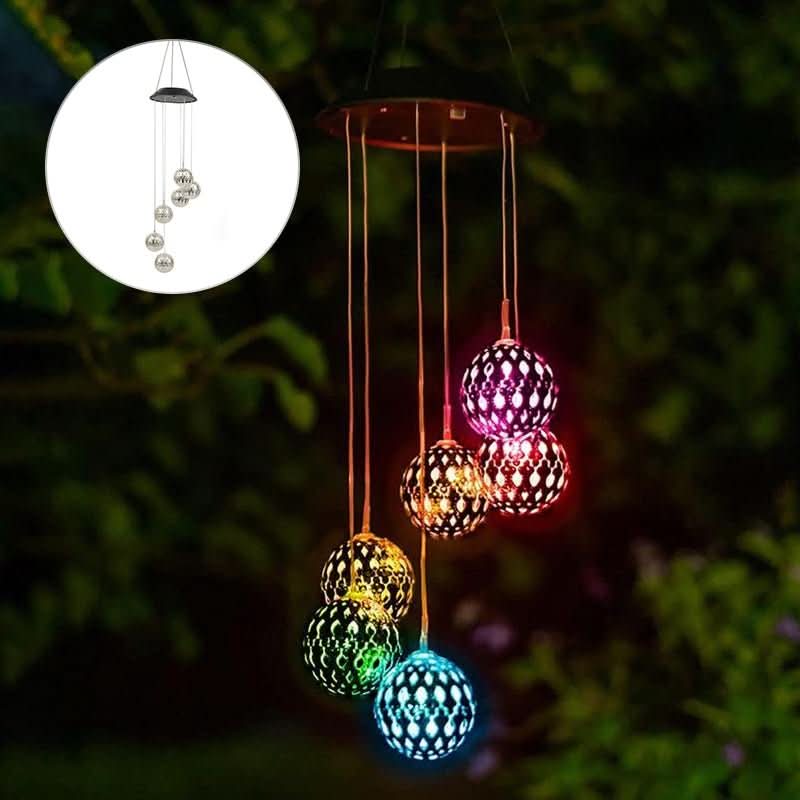 Norvo | Solvindklokke med LED-lys for hage og terrasse