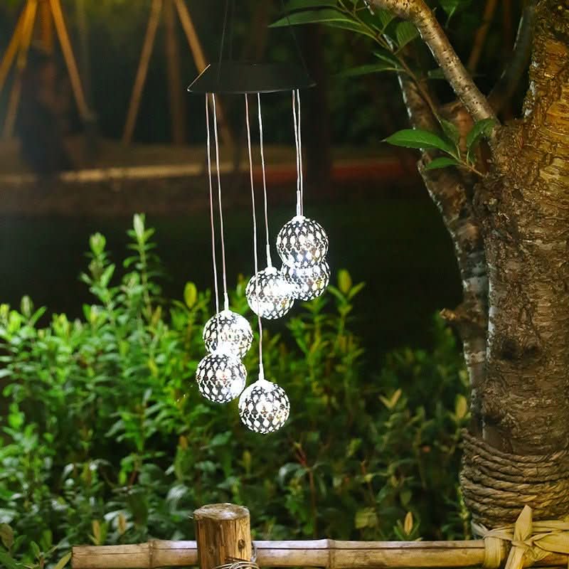 Norvo | Solvindklokke med LED-lys for hage og terrasse