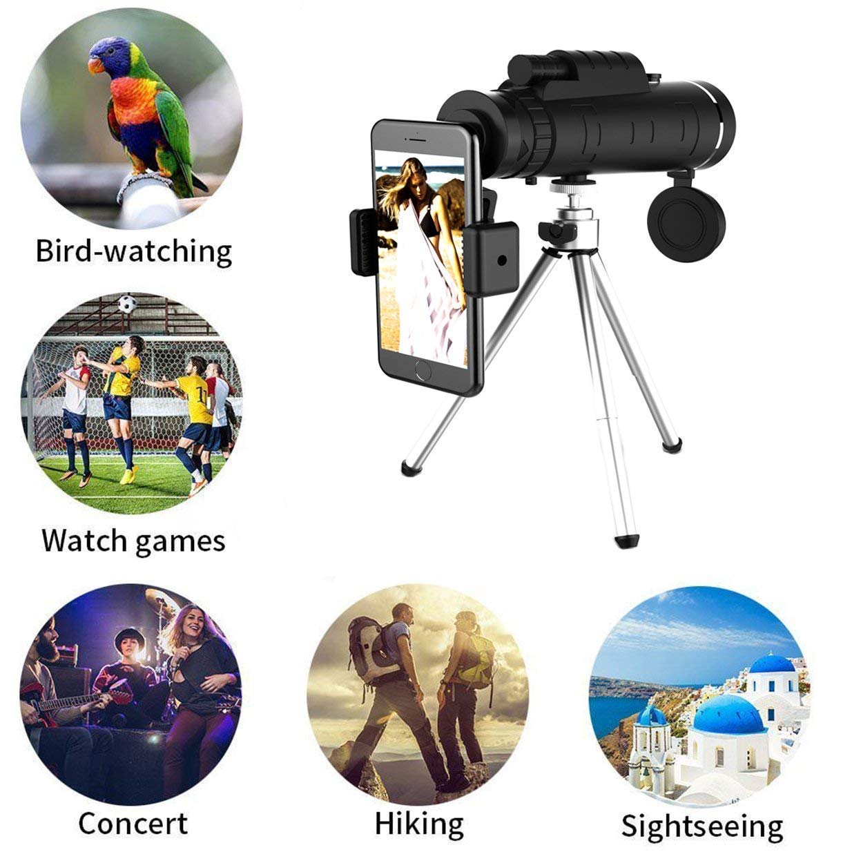 Norvo | Starscope HD Monokular – Høytytende Vanntett Teleskop med Smartphone Holder & Stativ