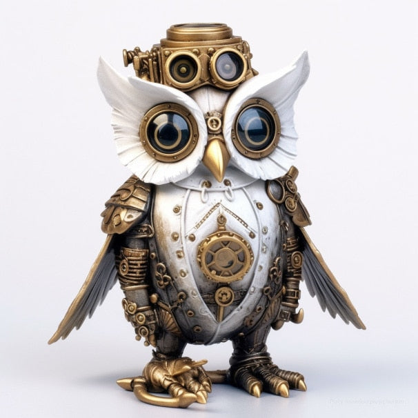Norvo | Steampunk Ugle Harpiks Kunstverk Dekorasjon Hjem Innendørs og Utendørs Hage Dør Dekorasjon Halloween Dekorasjon Tilbehør