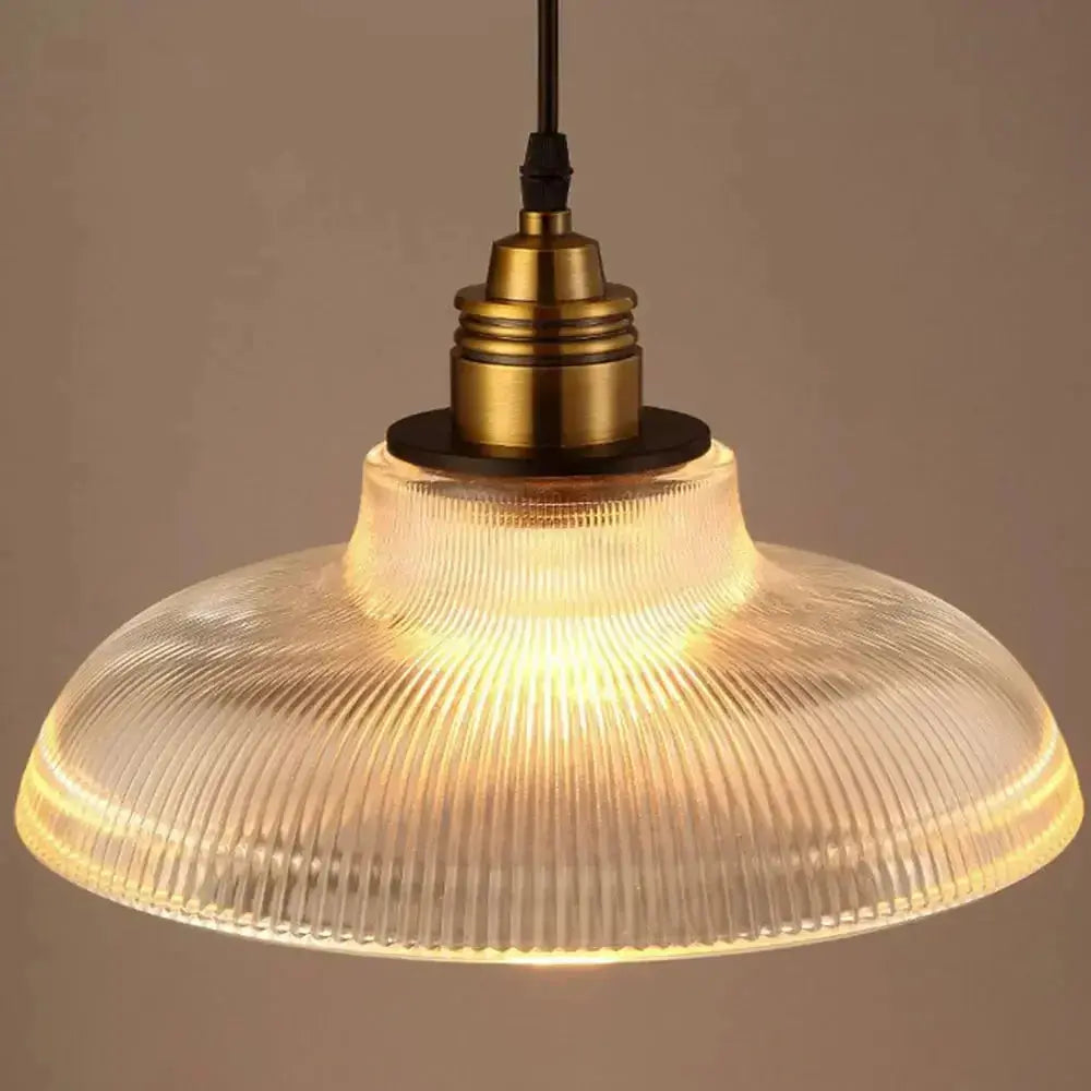 Norvo | Retro Luxe Glass Pendant Lamp - Vintage Stripe Design for Coziness and Atmosphere