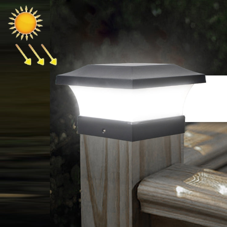 Solar LED Vanntett Utendørs Søyle Lys Gårdsplass Belysning Lampe (Hvit Lys)