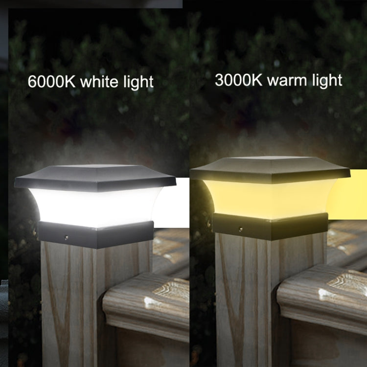 Solar LED Vanntett Utendørs Søyle Lys Gårdsplass Belysning Lampe (Hvit Lys)