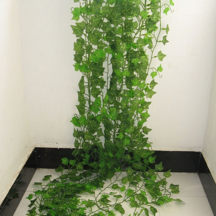12 PCS 2.4M Kunstig eføy Grønn Blad Garlandsplante Ranke Fake Hjem Dekor Plastblomst Rattan Snor