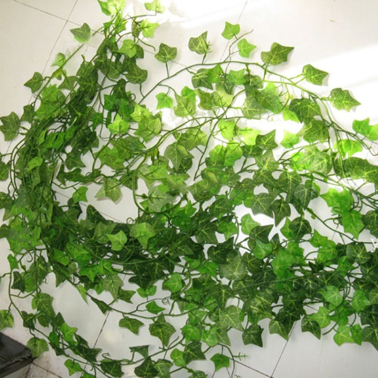 12 PCS 2.4M Kunstig eføy Grønn Blad Garlandsplante Ranke Fake Hjem Dekor Plastblomst Rattan Snor