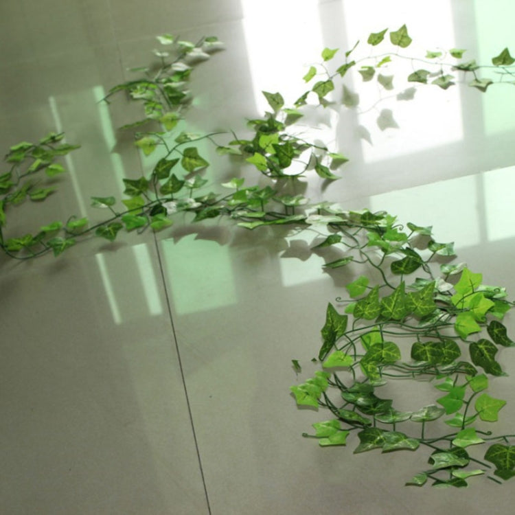 12 PCS 2.4M Kunstig eføy Grønn Blad Garlandsplante Ranke Fake Hjem Dekor Plastblomst Rattan Snor