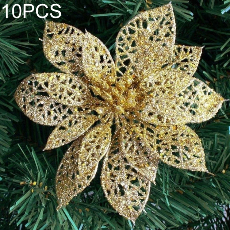 10 PCS 15cm Simulering Hule Kunstige Blomster Barn Fødselsdag Festdekorasjon Nyttår Jul Dekor (Gull)