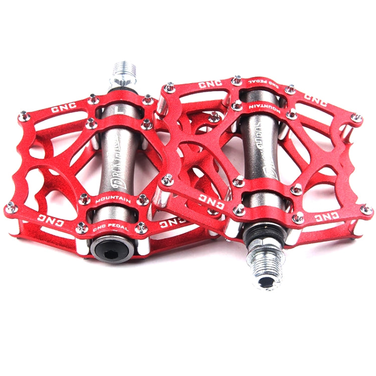 Norvo | Sykkelpedal Terrengsykkel Aluminium Alloy Palin Pedal Non-Slip Bearing Pedal (901-2 Rød)
