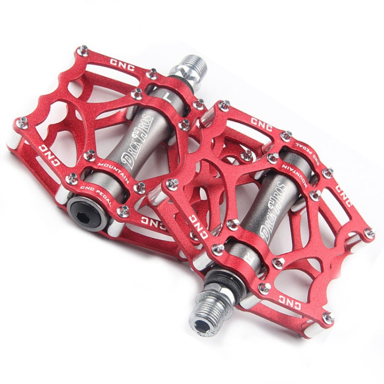 Norvo | Sykkelpedal Terrengsykkel Aluminium Alloy Palin Pedal Non-Slip Bearing Pedal (901-2 Rød)