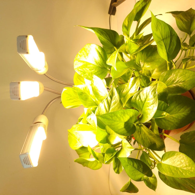 LED Plantevekst Full Spektrum Fyllbelysning E27 Klem Plante Lampe Innendørs Mais Lys, Uten Strømadapter, Effekt: 2 Hoder