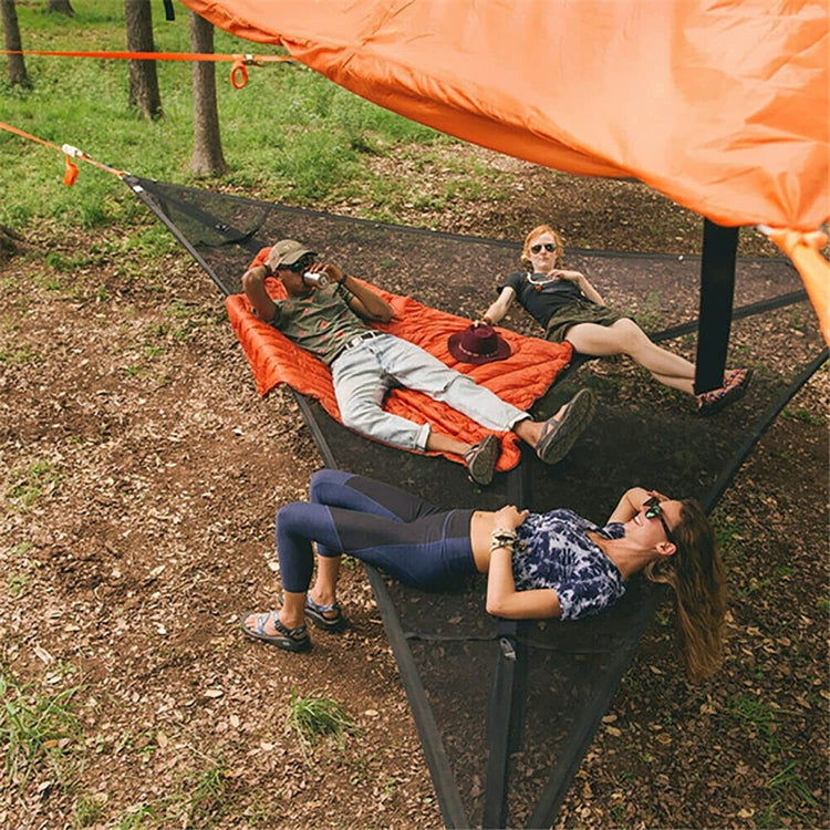 Norvo | 2.8 m Familie Utendørs Bærbar Lufttelt Multi-Person Camping Trekant Hengekøye (Svart)