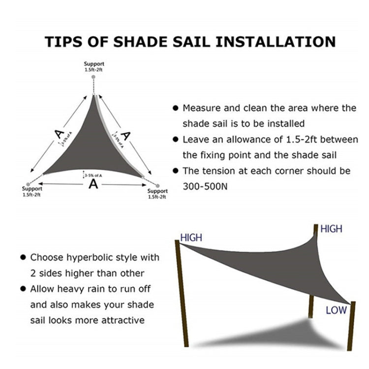 Norvo | Triangulær Utendørs Hage Solskjermseil Vanntett Anti-UV Markise, Størrelse: 3m x 3m x 4.3m (Grønn)