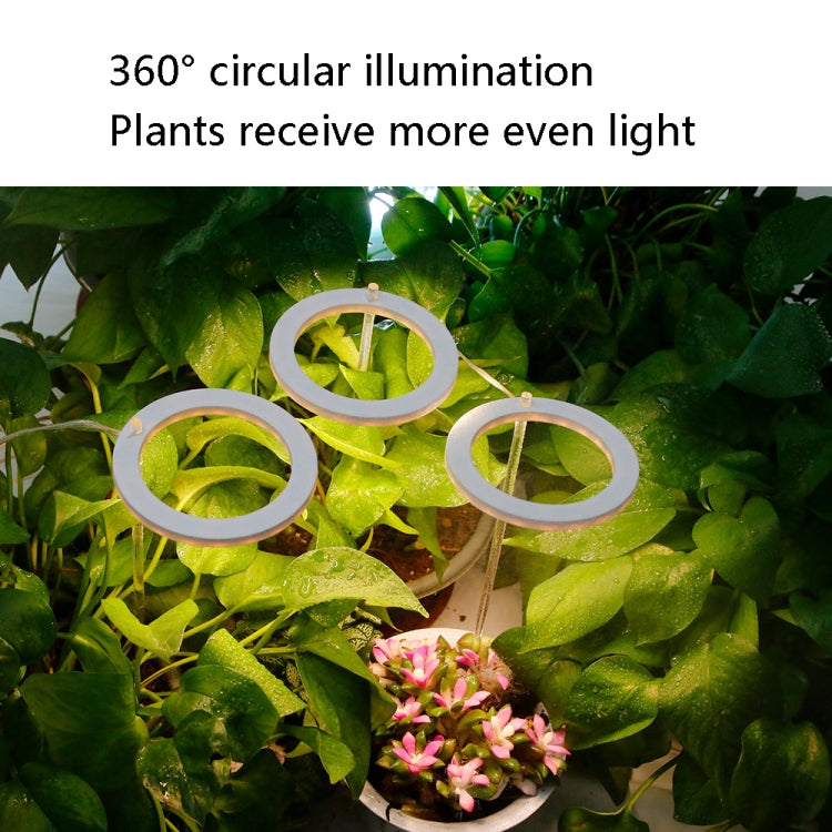 Norvo | LED Plantevekstlampe Full Spektrum Intelligent Tidtaker Innendørs Fylllys Ring Plante Lampe, Effekt: En Hode (Solskinn)