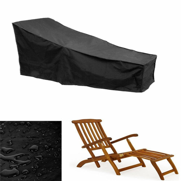 Norvo | Utendørs Strandstol Støvtett og Vanntett Beskyttelsesdeksel for Rokkestol, Størrelse: 210x75x80cm (Svart+ Sølv)