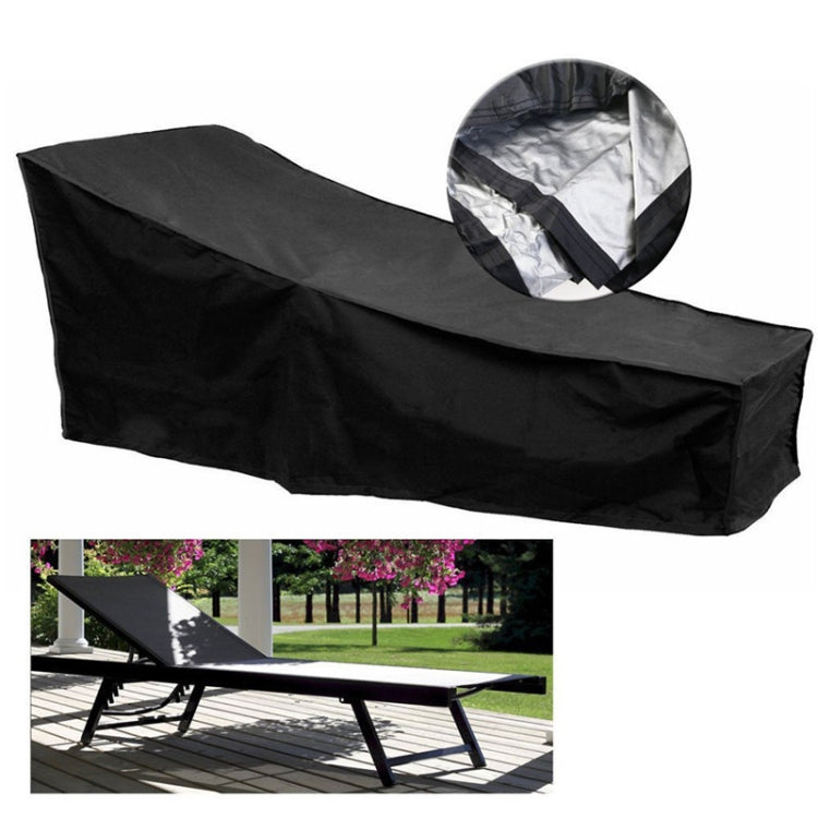Norvo | Utendørs Strandstol Støvtett og Vanntett Beskyttelsesdeksel for Rokkestol, Størrelse: 210x75x80cm (Svart+ Sølv)