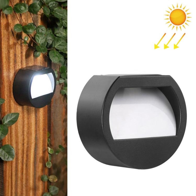 Solcellelampe Utendørs Vanntett LED Rund Vegglampe Trappelampe (Hvit Lys)