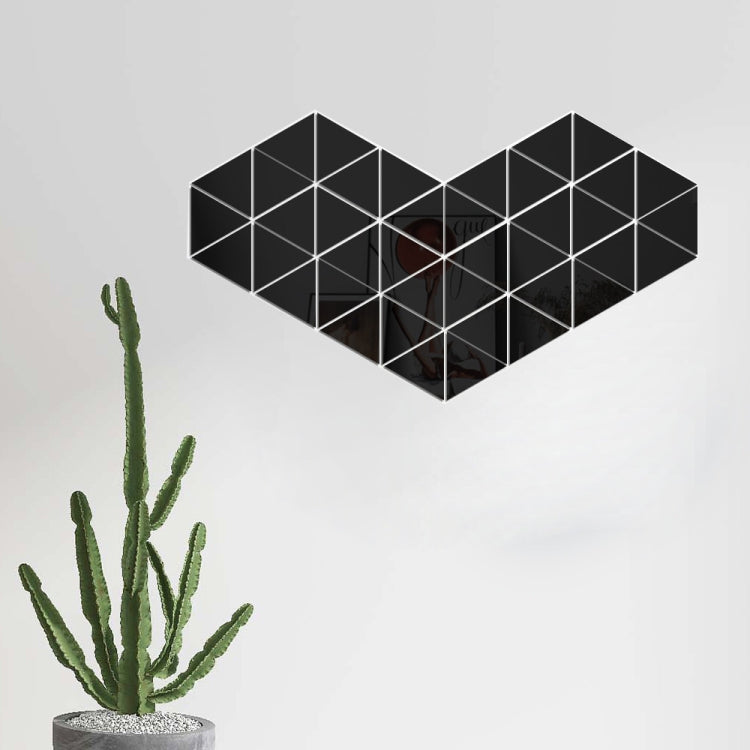Ym300 16 PCS / Set Hjem Personlig Veggklistremerker DIY Akryl Vegg Dekorativ Speil (Sekskantet Svart)