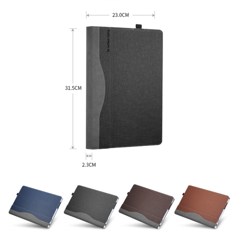Norvo | 13,5 tommers multifunksjonell PU-læremappe for Microsoft Surface Laptop 1/2/3/4 (Blå)