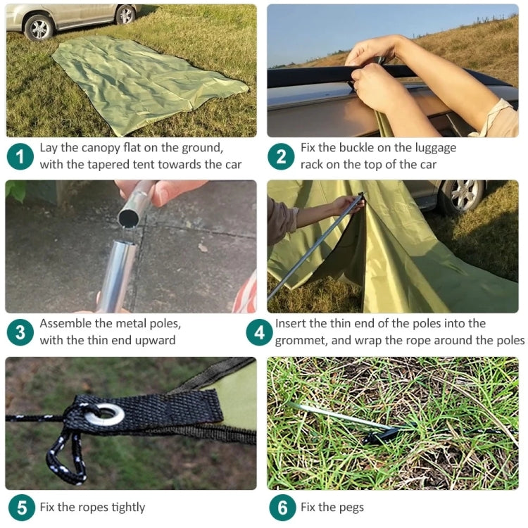 Norvo | Utendørs-Piknik-Camping Telt Ved Siden Av Bilen Vanntett Kalesje 300x150cm (Mørk Grå)