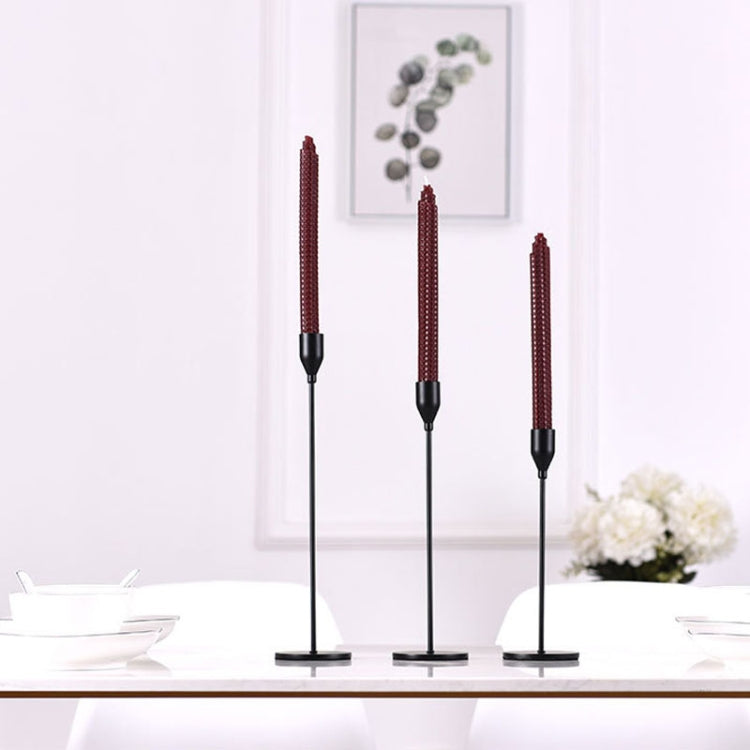 3 PCS / Sett Hjemdekorasjon Bryllup Smykker Stål Lysestake, Stil: Tyk Bunn (Sølv)