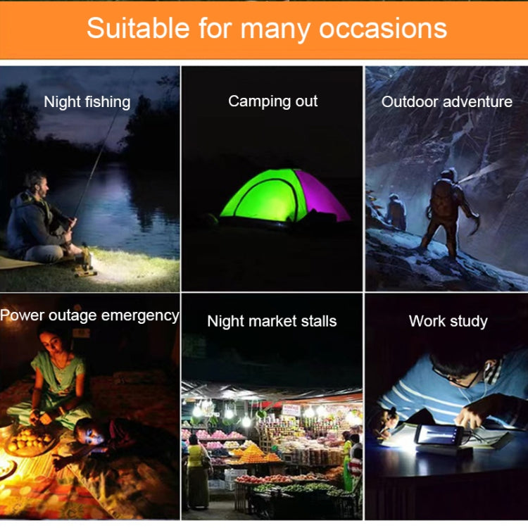 105 solenergi oppladbar LED pære lys camping lys nødsituasjonslys med lommelyktfunksjon (oransje)