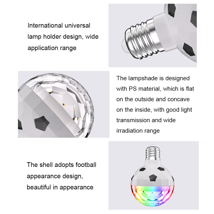 ZQMQD-001 6 LED-er Fargerik Roterende Lys Magisk Ball Atmosfære Lys, Spesifikasjon: Hvit+Universell Holdere