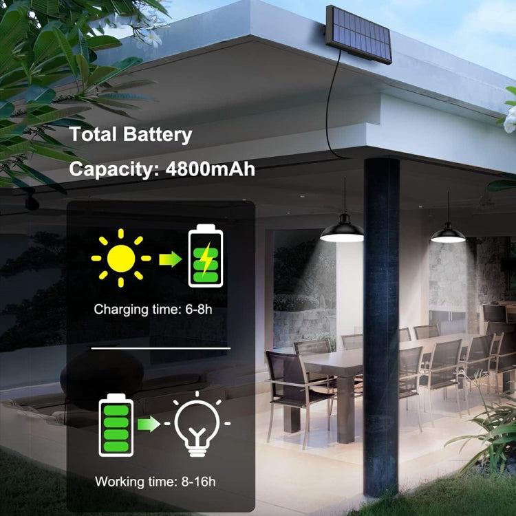 IP65 Vanntett Utendørs Solenergi LED Lysekrone Innendørs Lys, Spes: Enkel Varmt Lys med Fjernkontroll