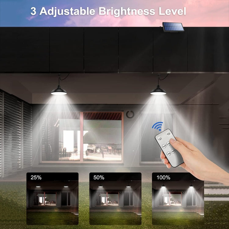 IP65 Vanntett Utendørs Solenergi LED Lysekrone Innendørs Lys, Spes: Enkel Varmt Lys med Fjernkontroll