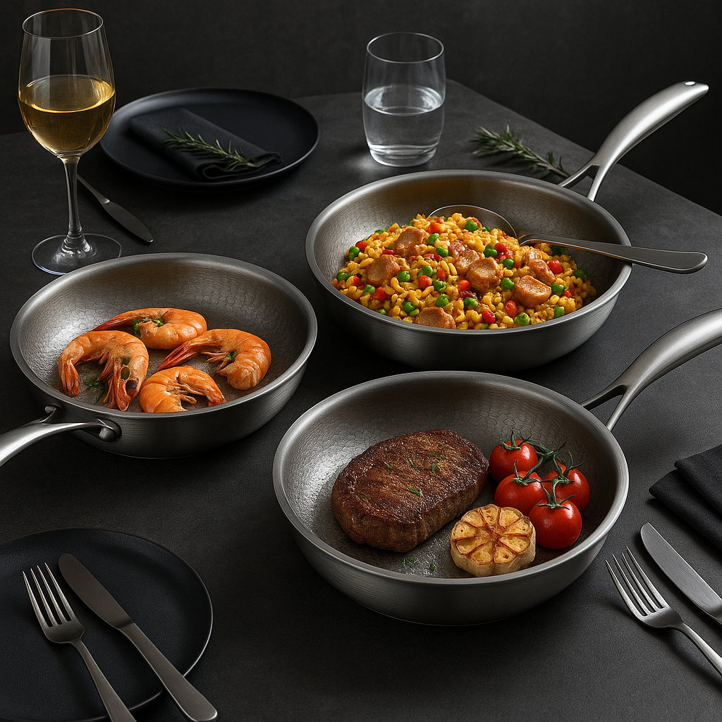 Norvo | Titan Premium Stekepanne – Ikke-belagt Hammertitan Panne for Alle Kokeplater Inkludert Induksjon