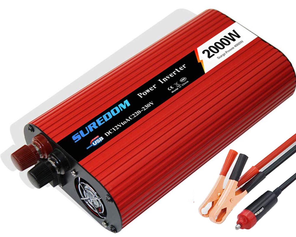Norvo | Effektomformer DC 12V til 230V AC-konverter med universelle stikkontakter AC-utganger