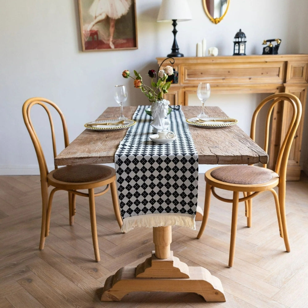 Norvo | Frynset Diamant Rutete Bordløper