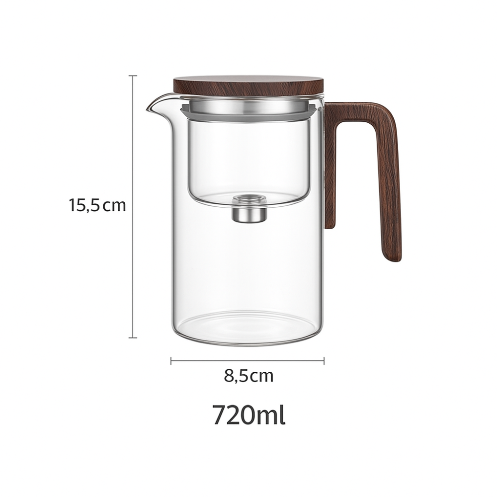 Norvo | Clarity Glass Teapot med innebygd infuser – varmebestandig tebrygger for løs te
