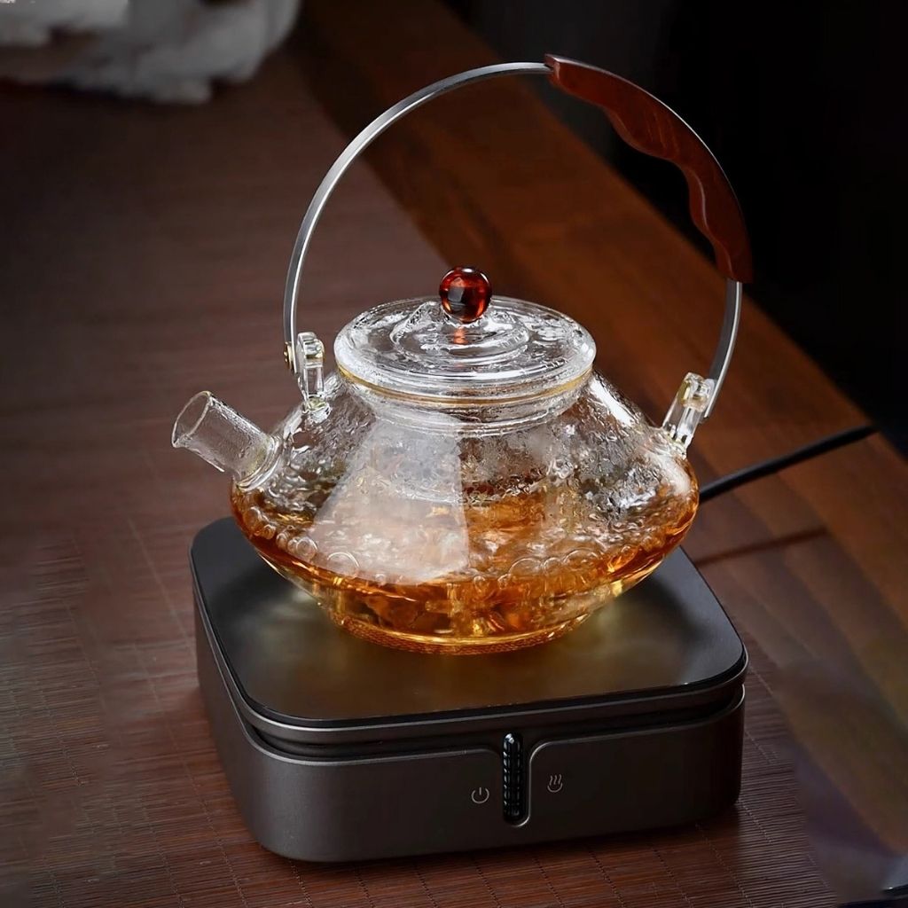 Norvo | Thesora – Premium Glass Brew Teapot with Removable Infuser & Wooden Handle (750ml)