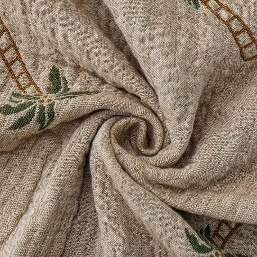 Norvo | Tropisk palme reversibel bomullspledd